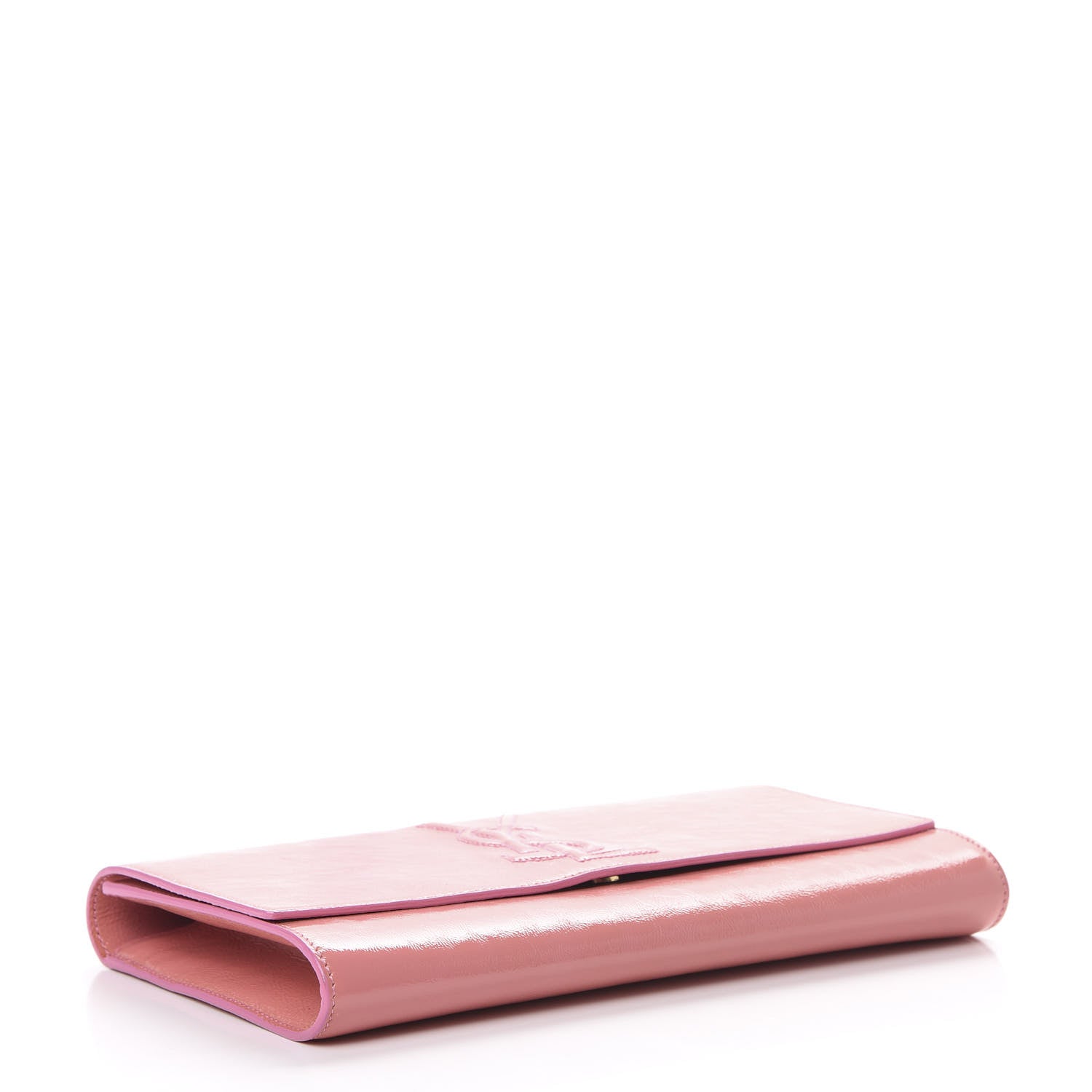 Saint Laurent Textured Patent Large Belle De Jour Clutch Pink 3 of 9