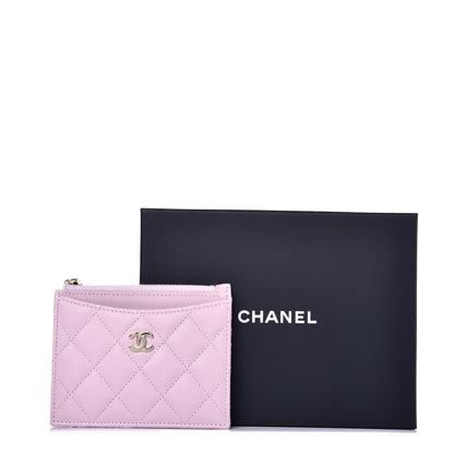 Chanel Caviar Quilted CC Zip Card Holder Light Pink 8 of 8