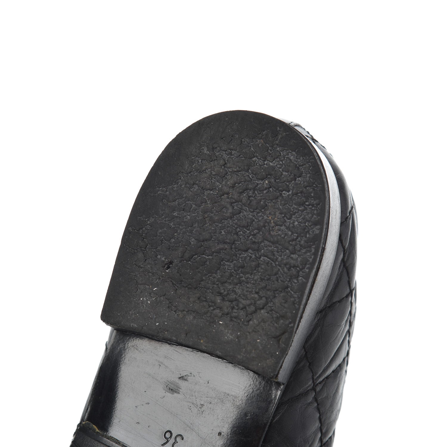 Chanel Aged Calfskin Quilted CC Cap Toe Ballerina Flats 36 Black 22 of 23