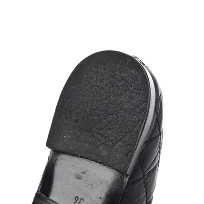 Chanel Aged Calfskin Quilted CC Cap Toe Ballerina Flats 36 Black 22 of 23