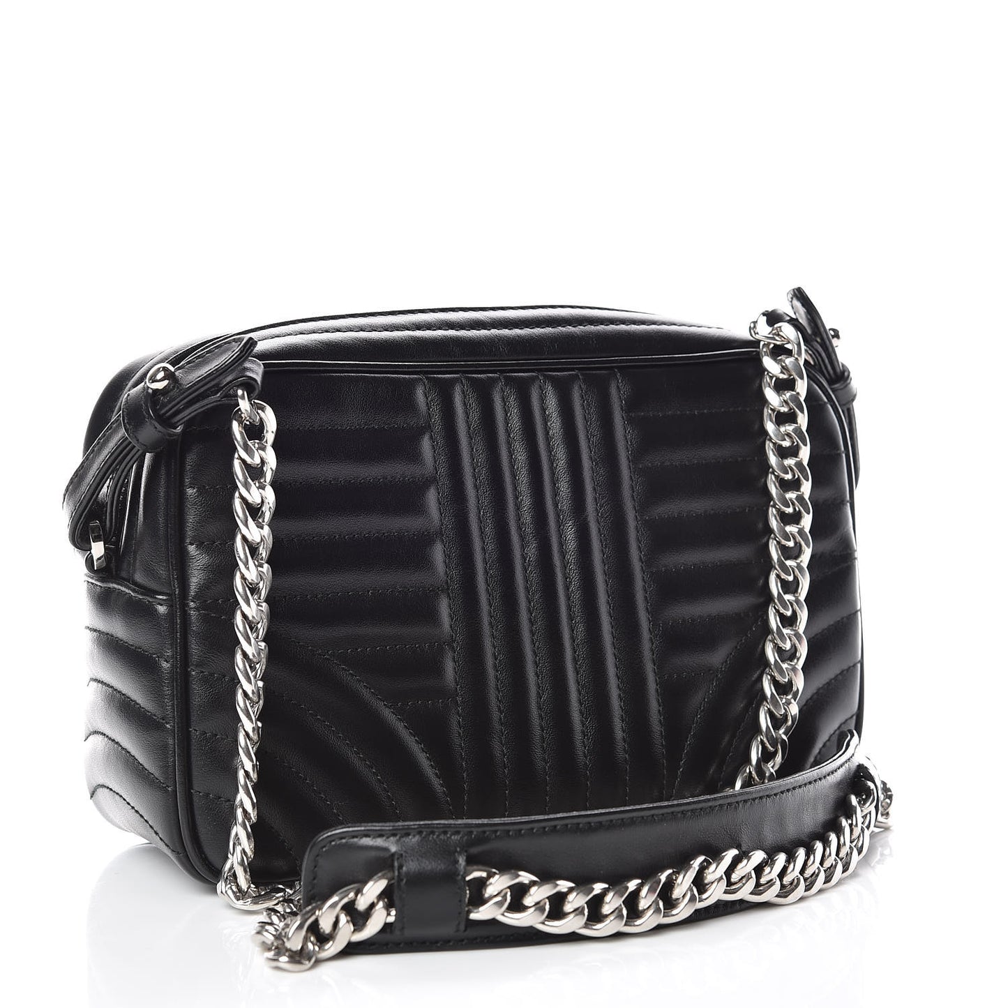Soft Calfskin Diagramme Crossbody Bag Black