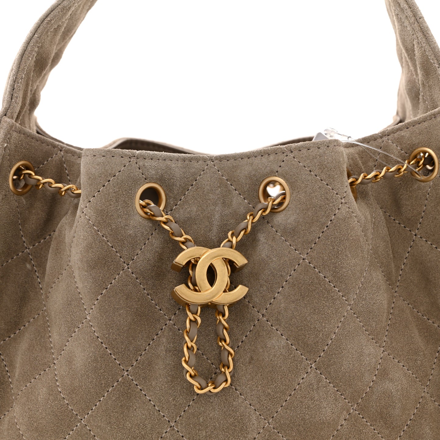 Suede Quilted Small Chanel 25 Handbag Dark Grey