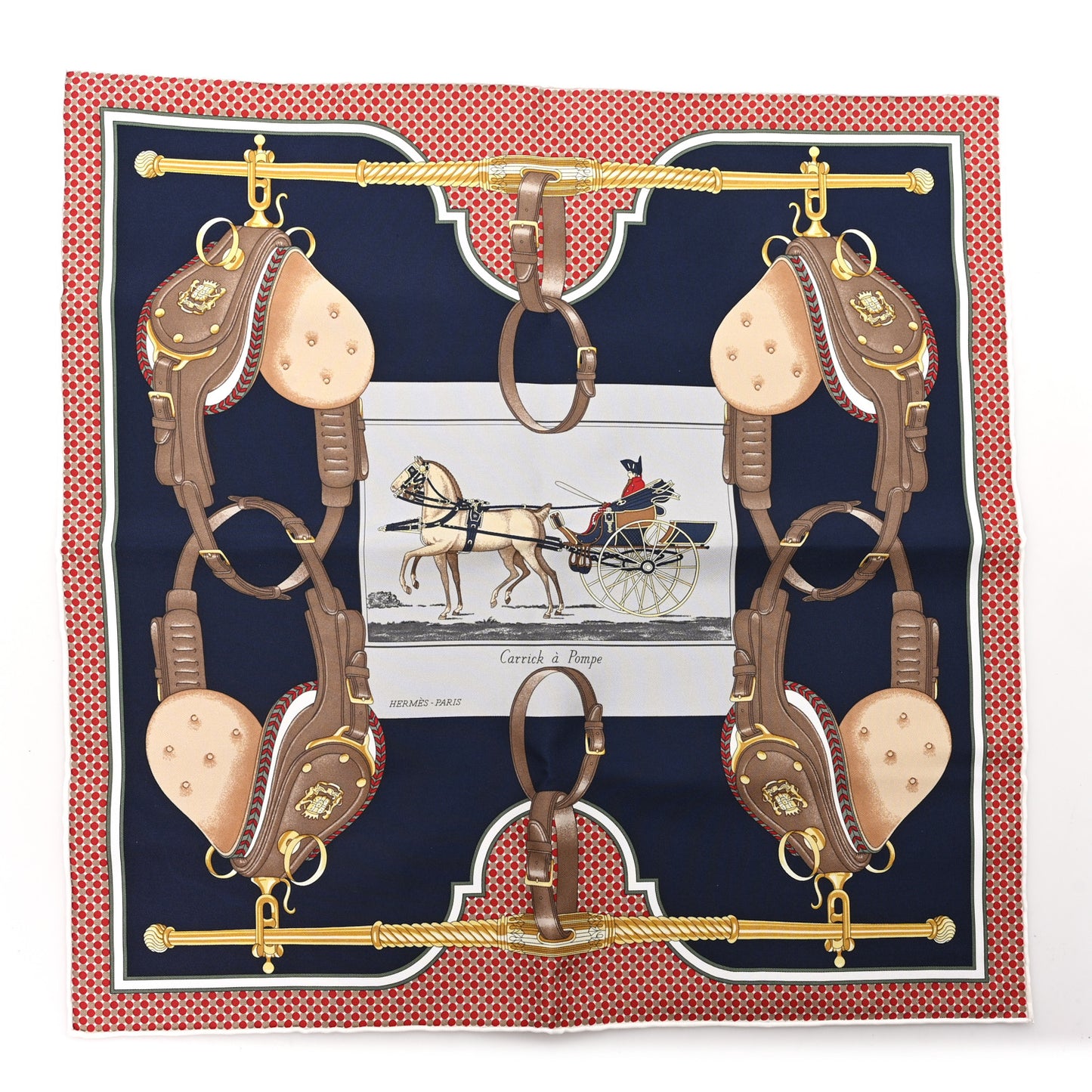 Silk Gavroche Carrick A Pompe Scarf 45 Marine Rouge Gris
