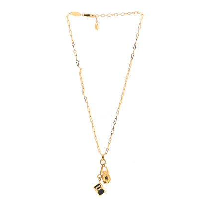 Louis Vuitton Monogram LV Luggage Charms Necklace Gold 3 of 6