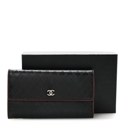 Chanel Calfskin Diamond Stitched Flap Wallet Black 12 of 12