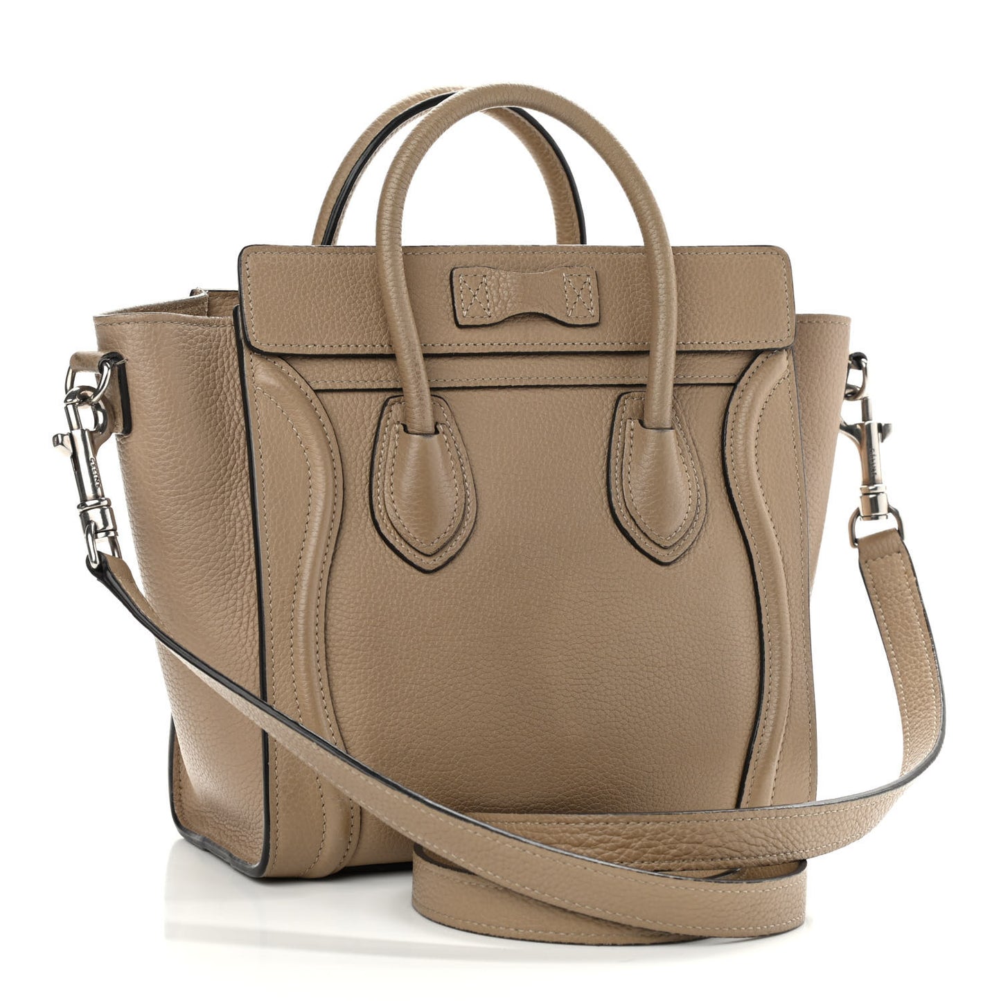 Drummed Calfskin Nano Luggage Dune