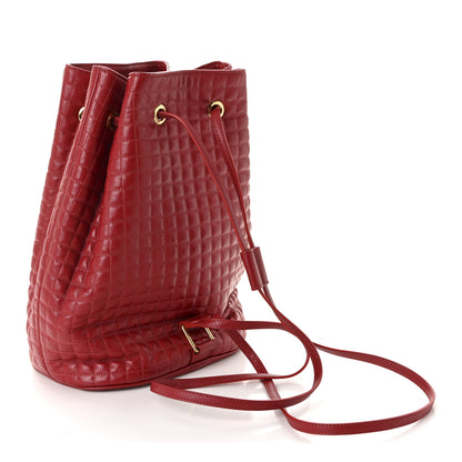 Celine Calfskin Quilted Small C Backpack Red 3 of 9