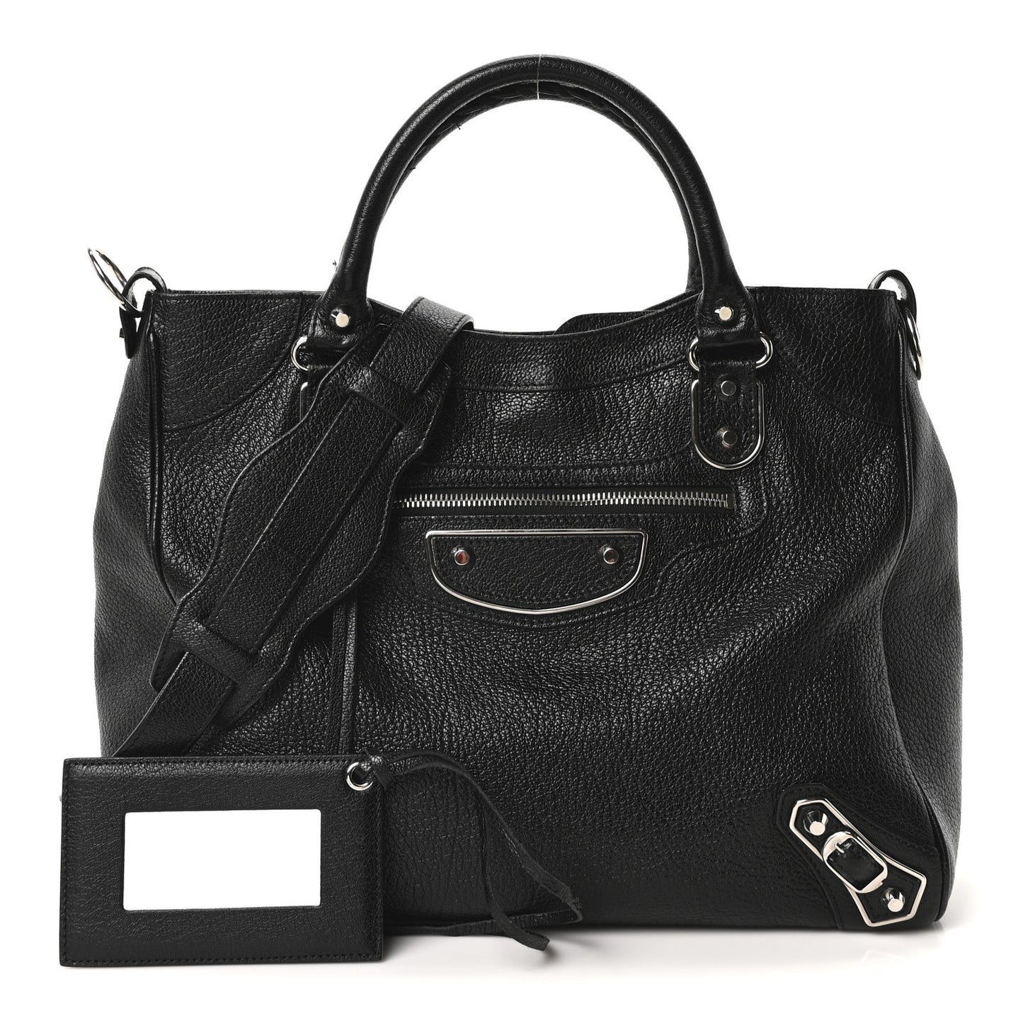 Chevre Silver Metallic Edge Hardware Velo Black
