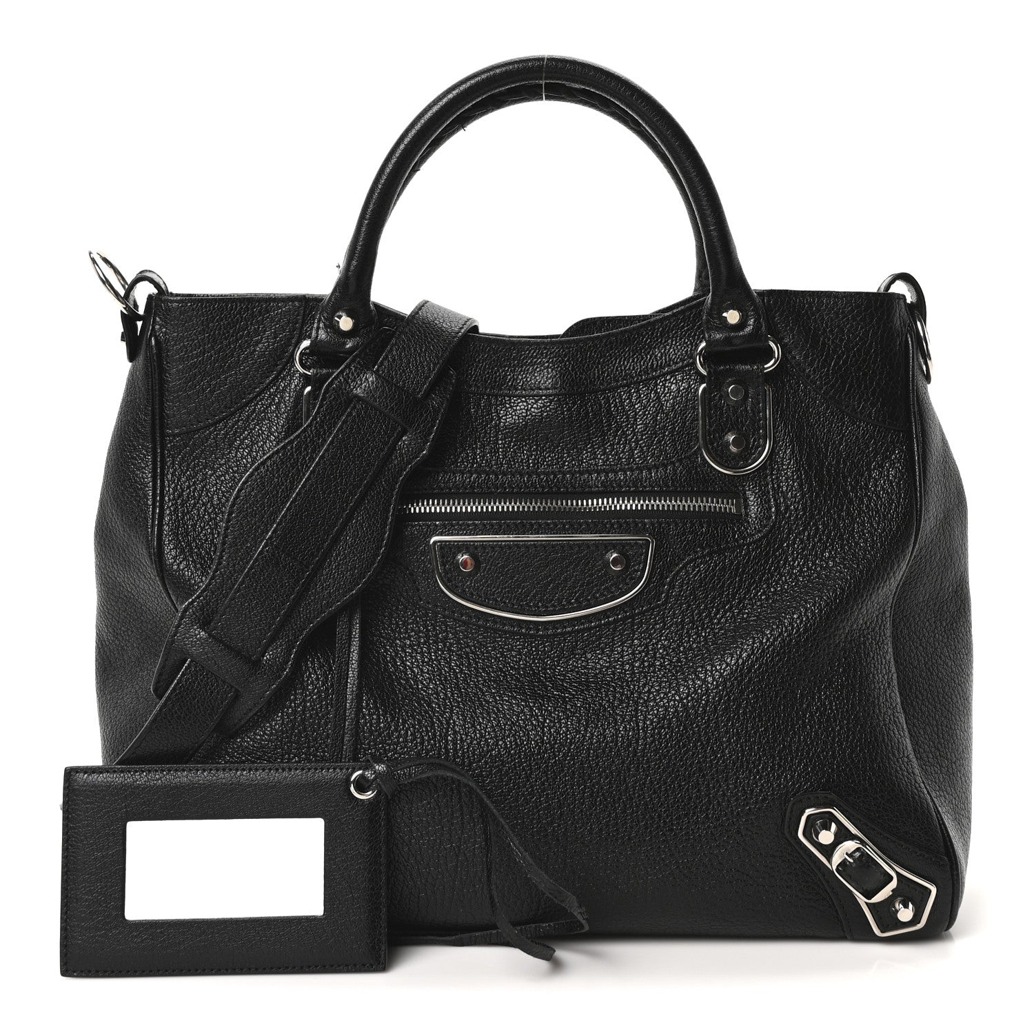 Balenciaga Chevre Silver Metallic Edge Hardware Velo Black 3 of 11