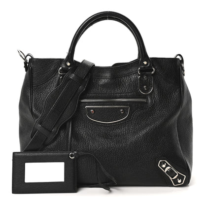 Balenciaga Chevre Silver Metallic Edge Hardware Velo Black 3 of 11