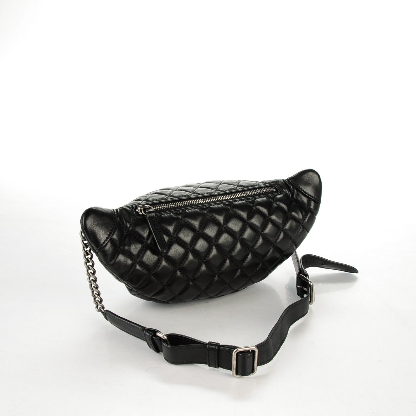 Chanel Lambskin Quilted Banane Waist Bag Fanny Pack Black 3 of 7