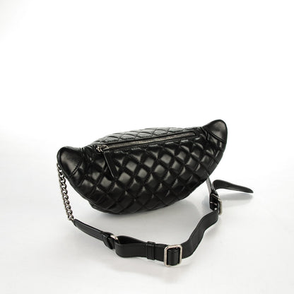 Chanel Lambskin Quilted Banane Waist Bag Fanny Pack Black 3 of 7