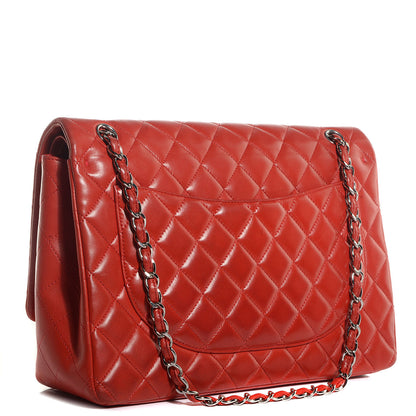 Chanel Lambskin Quilted Maxi Double Flap Red 3 of 10