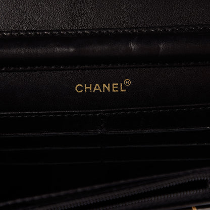 Chanel Calfskin Stitched Square Quilted Wallet On Chain WOC Black 6 of 9
