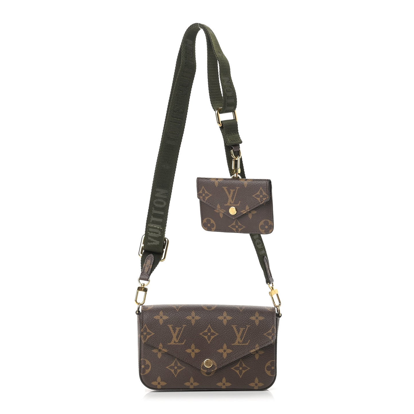Monogram Felicie Strap & Go Kaki