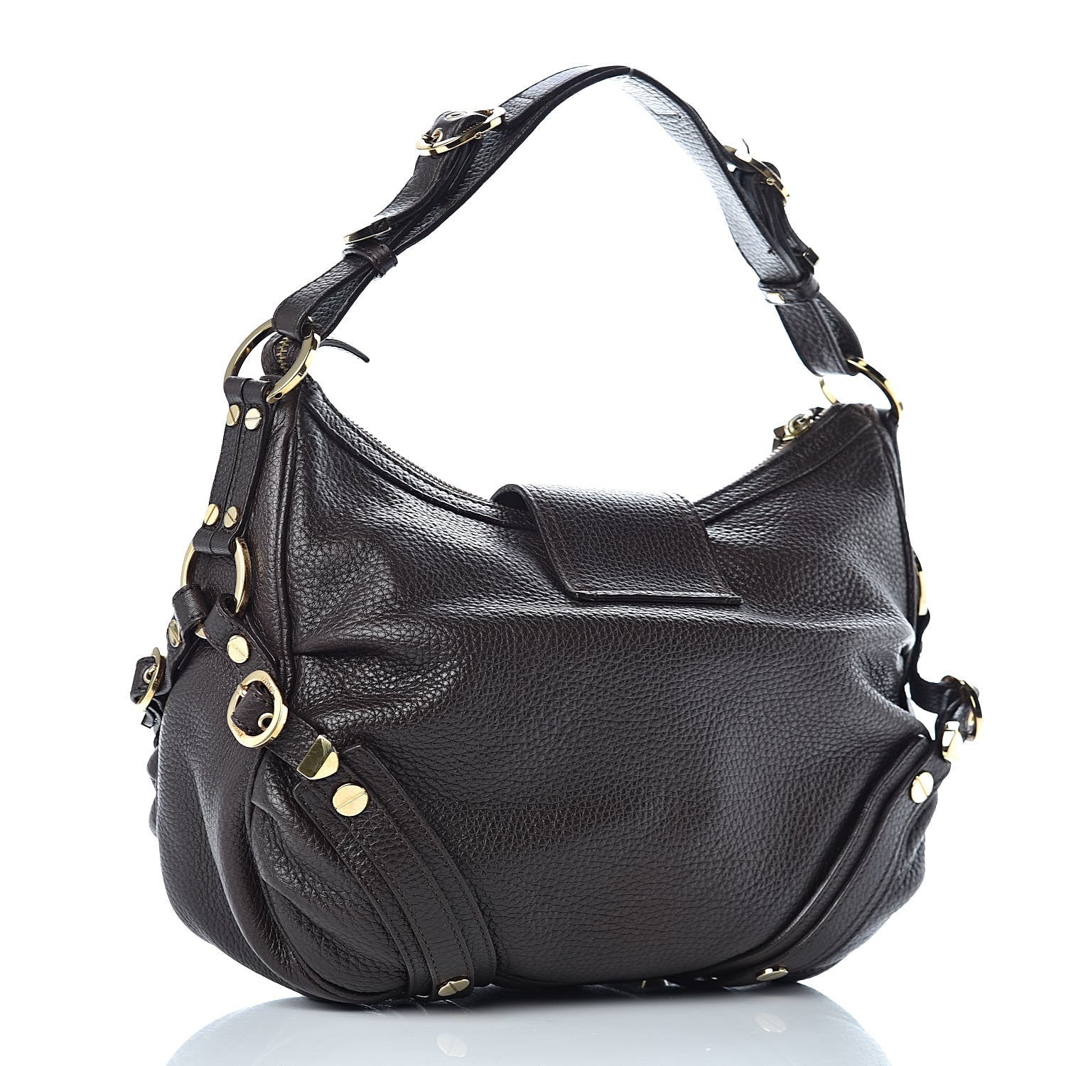 Versace Calfskin Shoulder Bag Brown 3 of 17