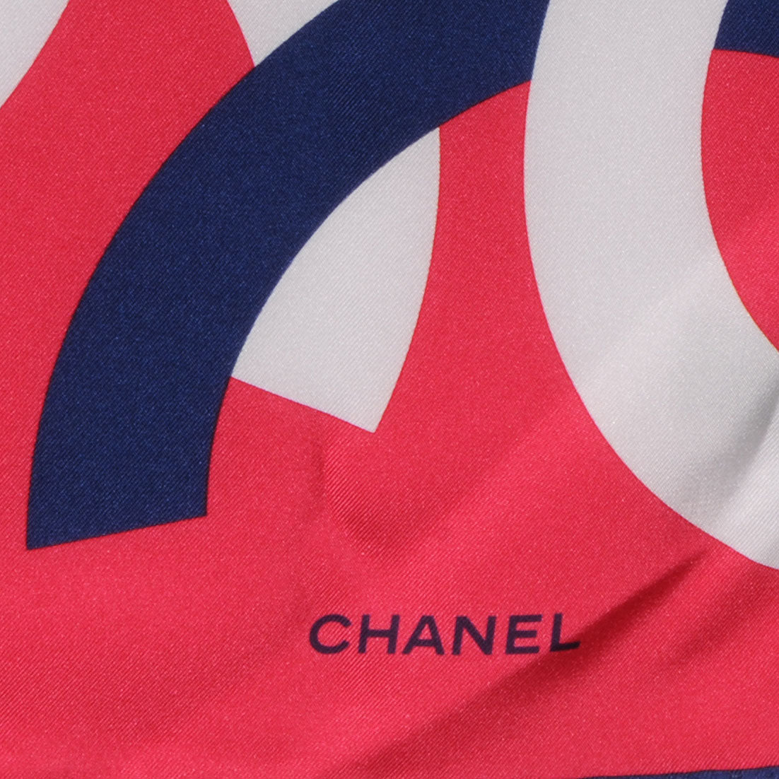 Chanel Silk CC Logo Scarf Fuchsia Blue 3 of 5