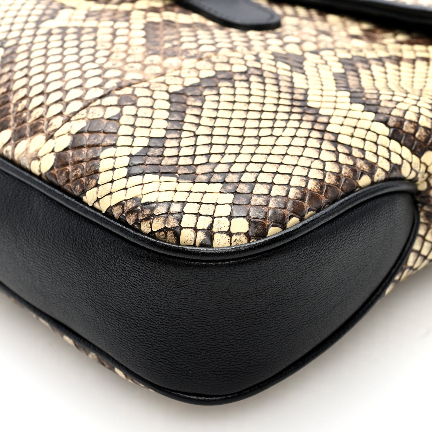 Gucci New Sakai Snakeskin Lux Medium Dahlia Messenger Shoulder Bag Beige Black 10 of 10