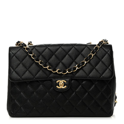 Chanel Caviar Quilted Jumbo Single Flap Black 1 of 10