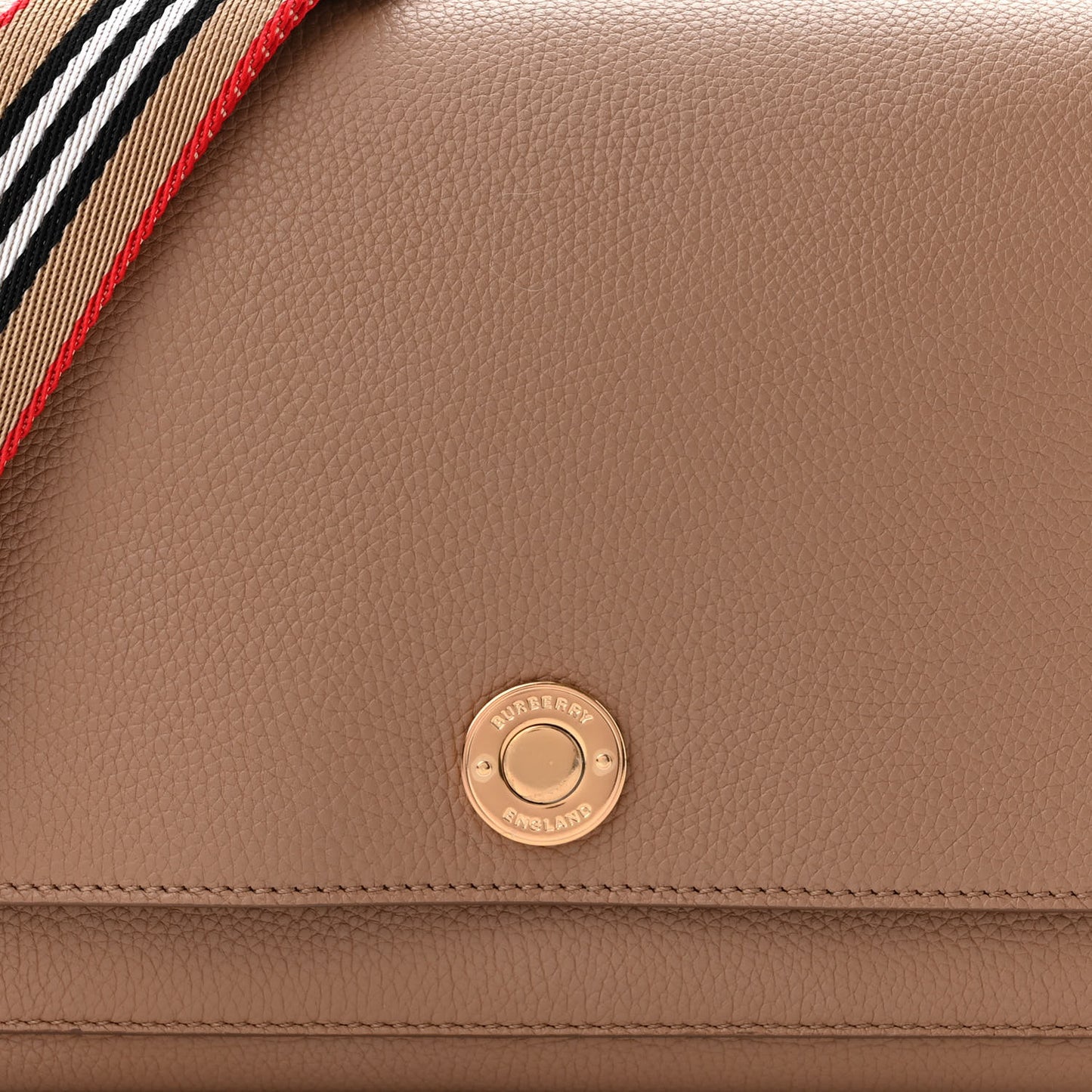 Grainy Calfskin Note Crossbody Bag Beige