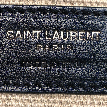 Saint Laurent Linen Calfskin Rive Gauche Tote Optic White 6 of 14