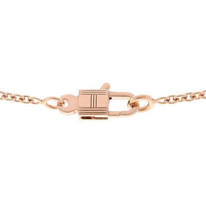 Hermes 18K Rose Gold Diamond Amulettes Cadenas Pendant Necklace 4 of 6