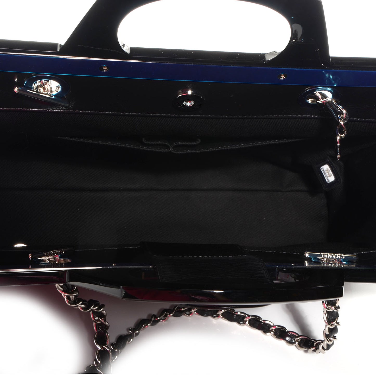Glazed Calfskin CC Delivery Small Tote Black