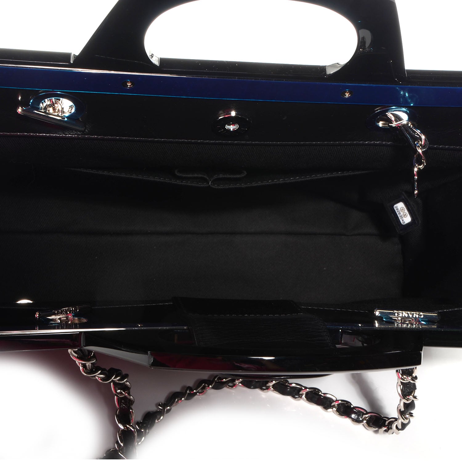 Chanel Glazed Calfskin CC Delivery Small Tote Black 6 of 8