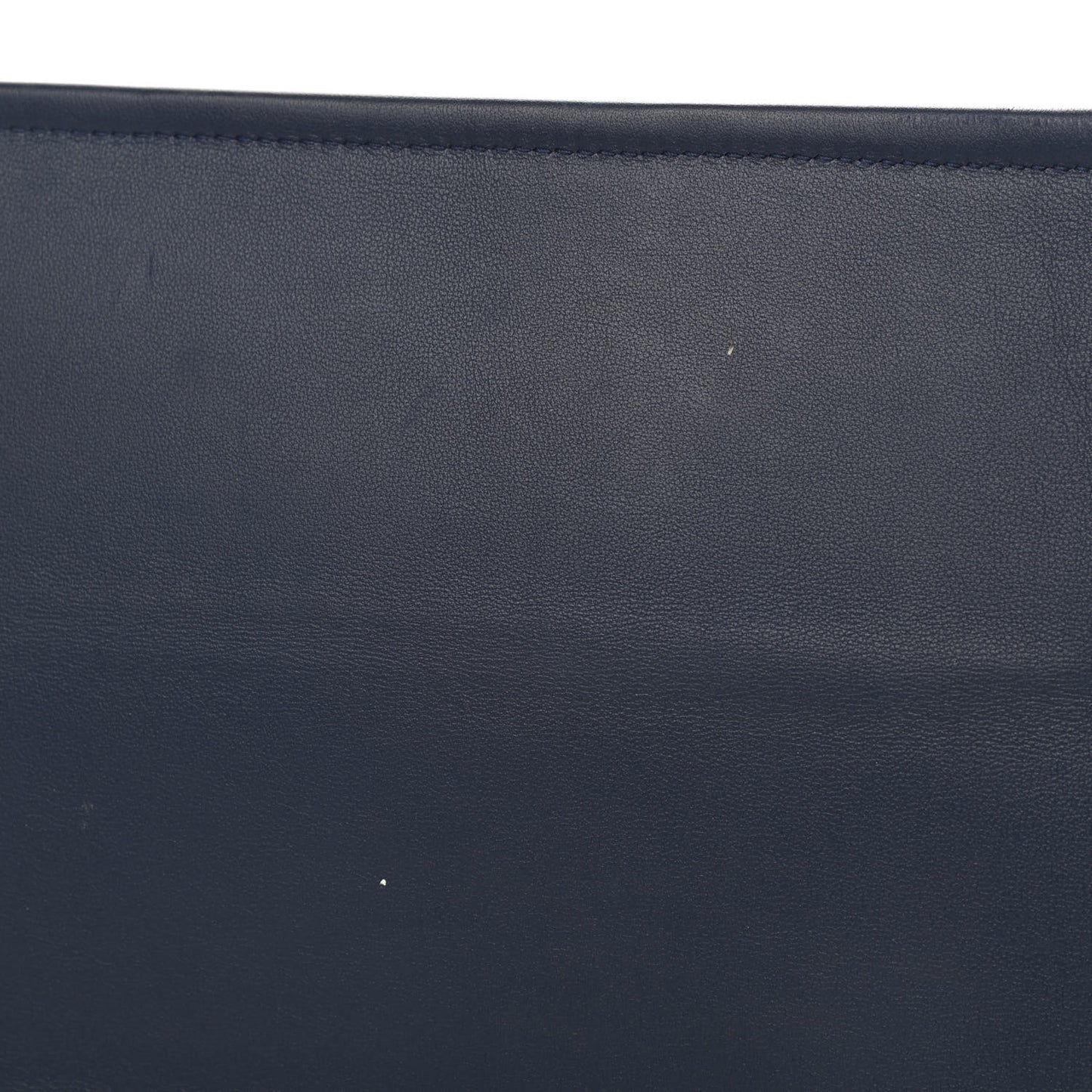 Calfskin Embossed Book Tote Navy Blue