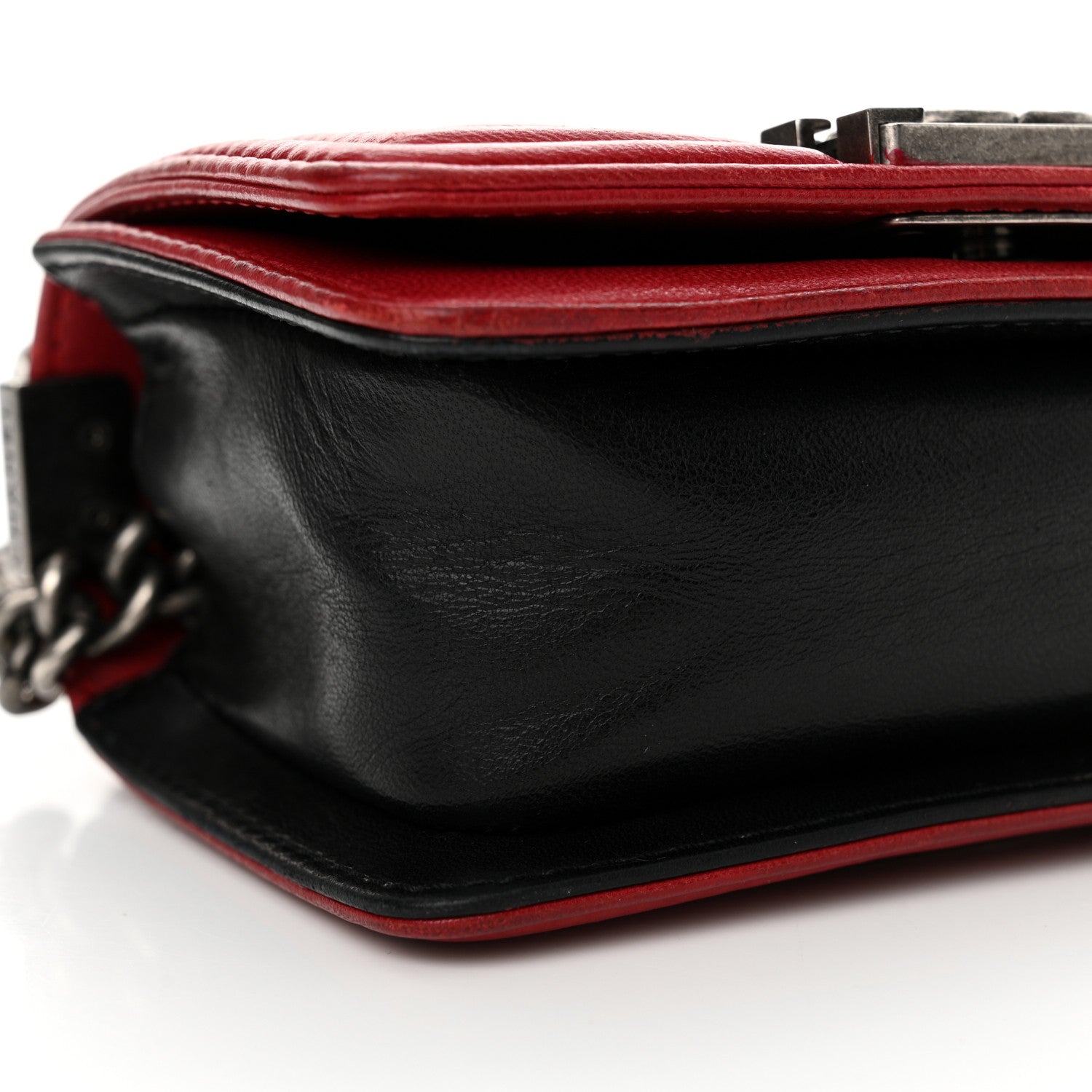 Chanel Calfskin Quilted Mini Boy Flap Black Red 9 of 18