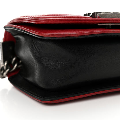 Chanel Calfskin Quilted Mini Boy Flap Black Red 9 of 18