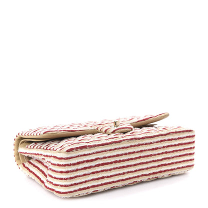 Chanel Jersey Quilted Medium Coco Sailor Flap Red White 4 of 10