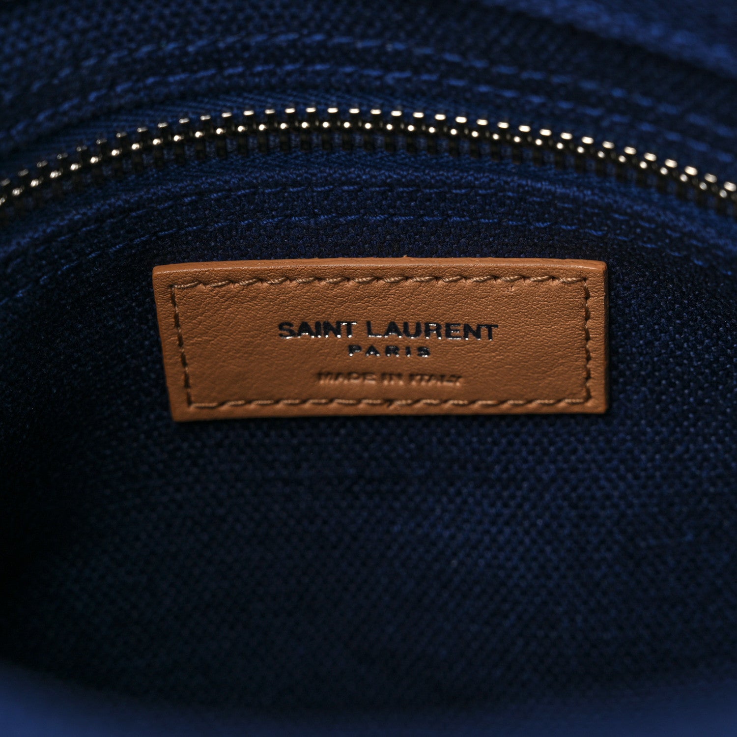 Saint Laurent Linen Calfskin Rive Gauche Backpack Blue Rouge Eros 6 of 10