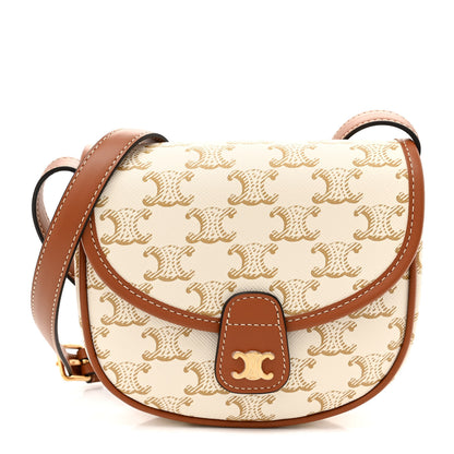 Celine Triomphe Canvas Calfskin Mini Besace Bag White 1 of 9
