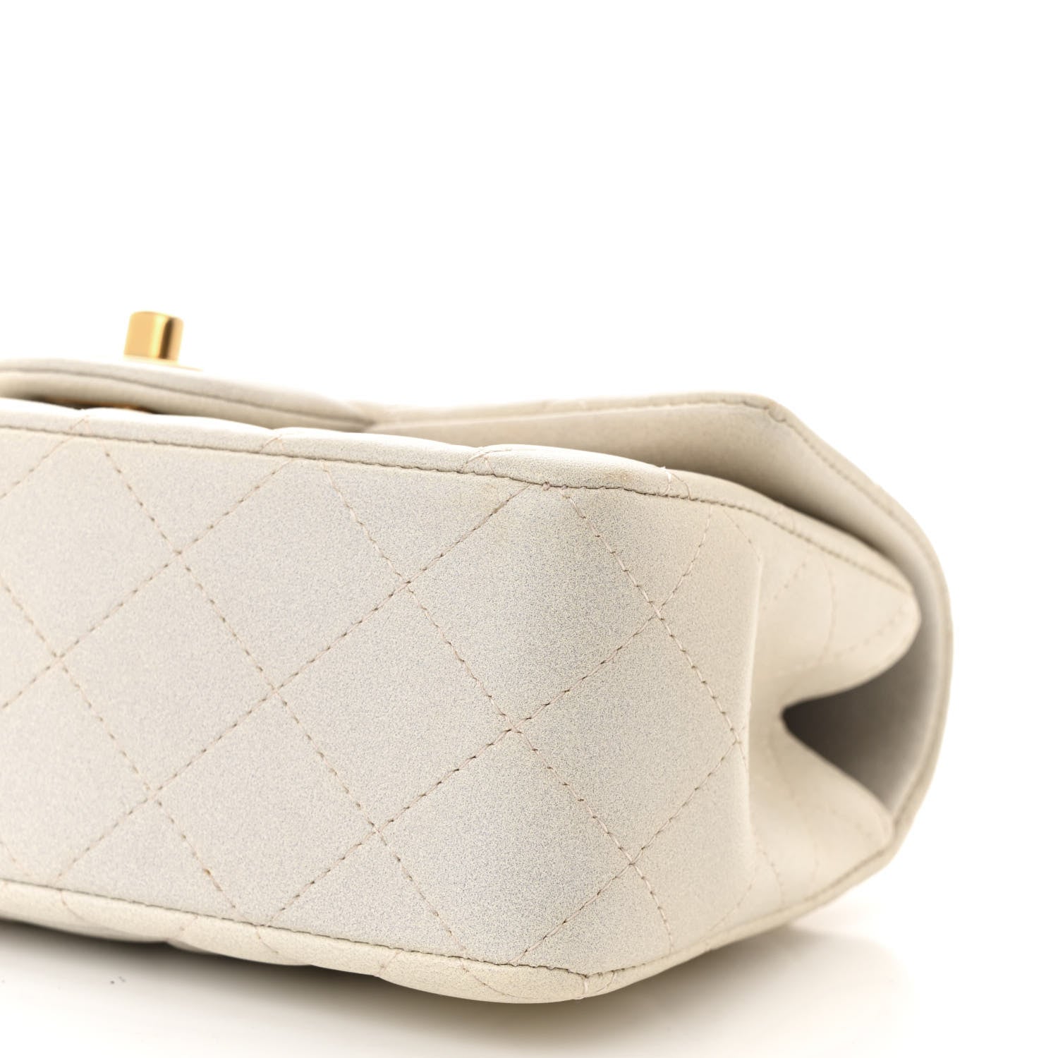 Chanel Iridescent Lambskin Quilted Mini Top Handle Rectangular Flap White 10 of 11