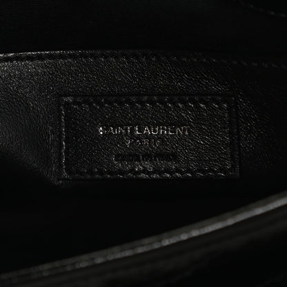 Saint Laurent Crinkled Calfskin Matelasse Monogram Baby Niki Chain Satchel Black 7 of 16