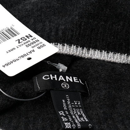 Chanel Cashmere Blend CC Beanie Hat Dark Grey 6 of 7