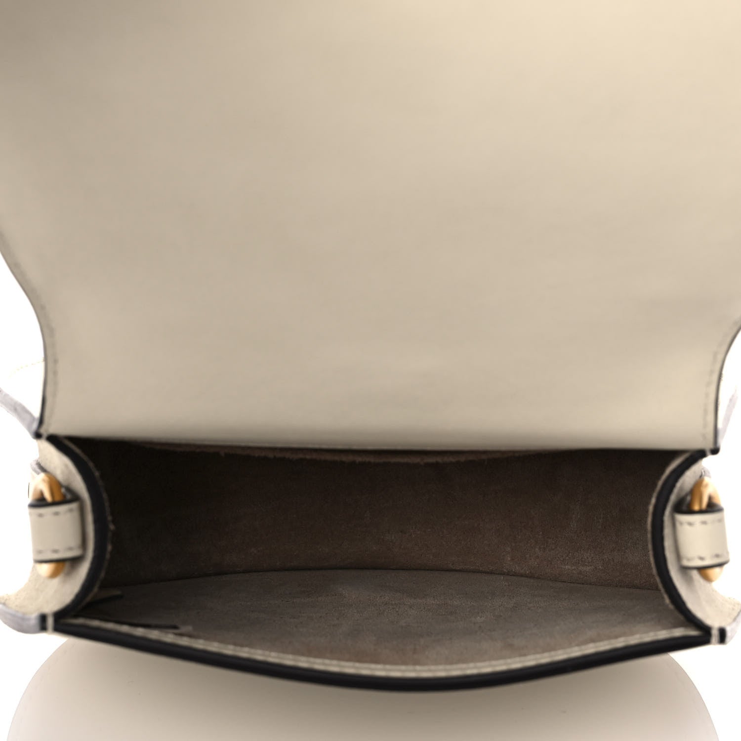 Chloe Calfskin Suede Small Nile Bracelet Bag Off White 5 of 11