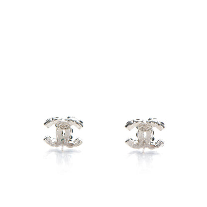 Chanel Ruthenium Studded Pearl CC Earrings Black 3 of 4