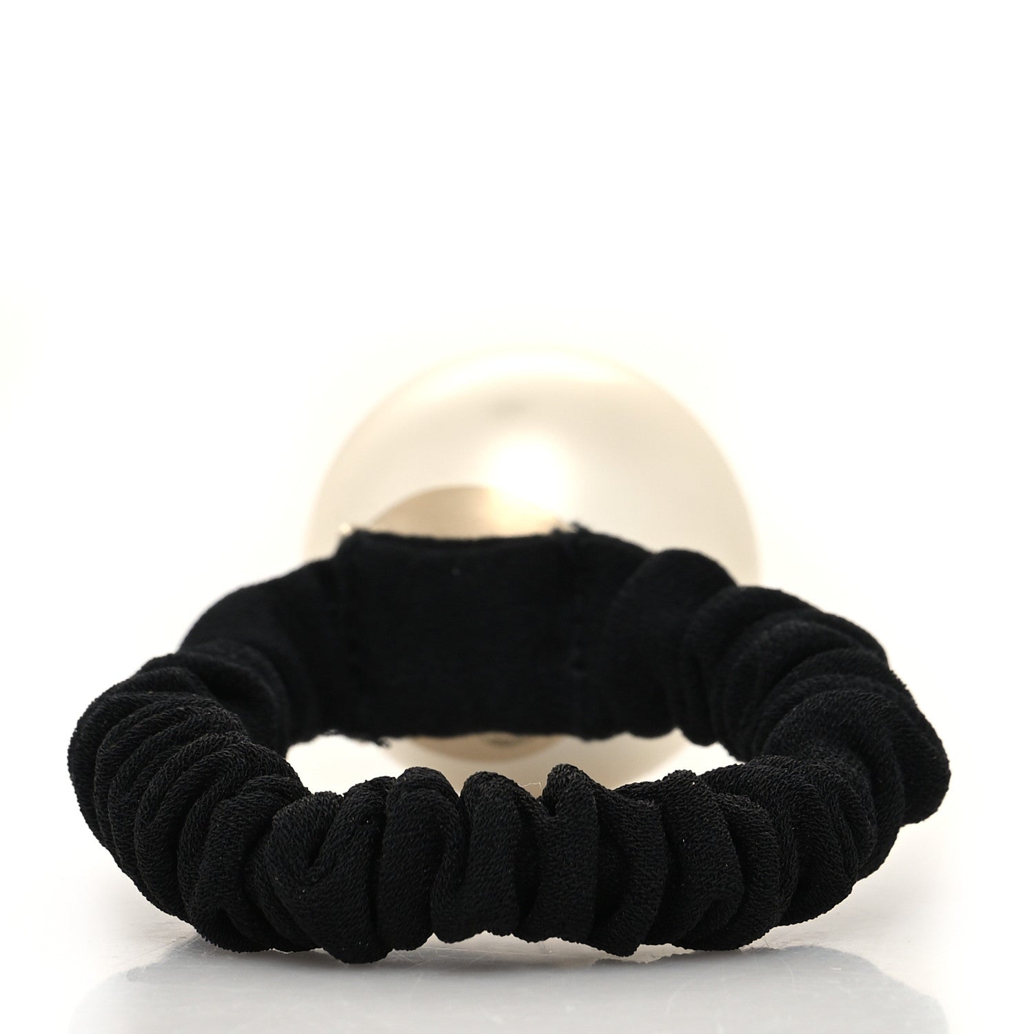 Chanel Pearl CC Hair Tie Black Gold Pearly White 2 of 4