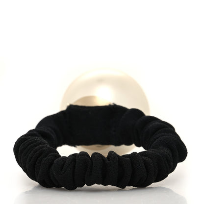 Chanel Pearl CC Hair Tie Black Gold Pearly White 2 of 4