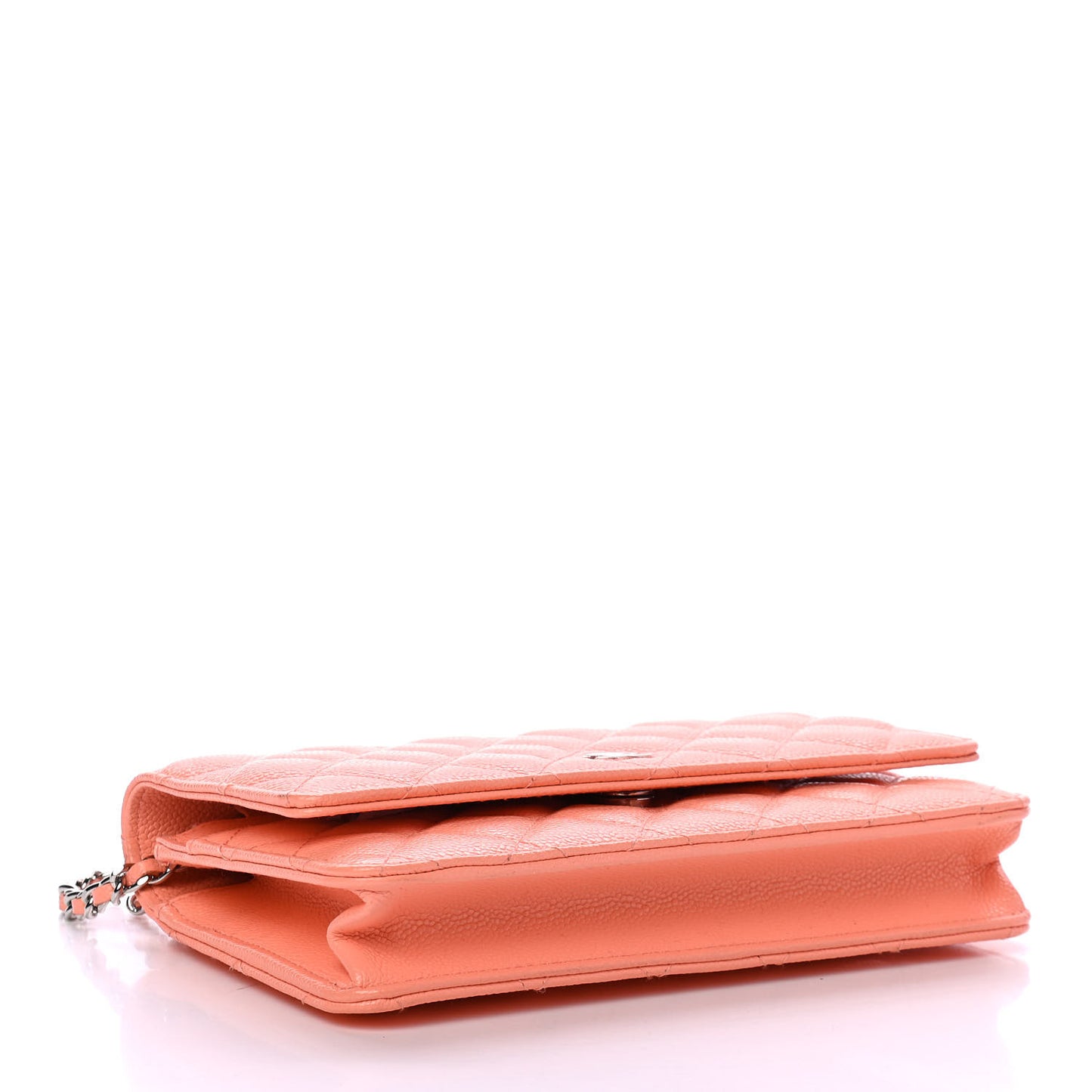 Caviar Quilted Wallet on Chain WOC Coral