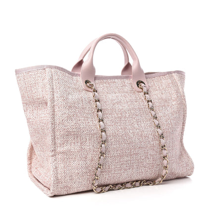 Chanel Straw Lurex Medium Deauville Tote Pink 3 of 10