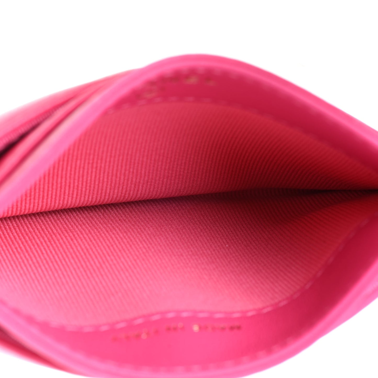 Lambskin Quilted Chanel 19 Card Holder Dark Pink