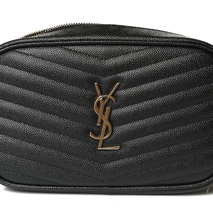 Saint Laurent Grain De Poudre Matelasse Monogram Mini Lou Camera Bag Black 12 of 13