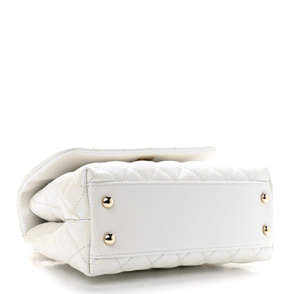 Chanel Iridescent Caviar Quilted Mini Coco Handle Flap White 4 of 9
