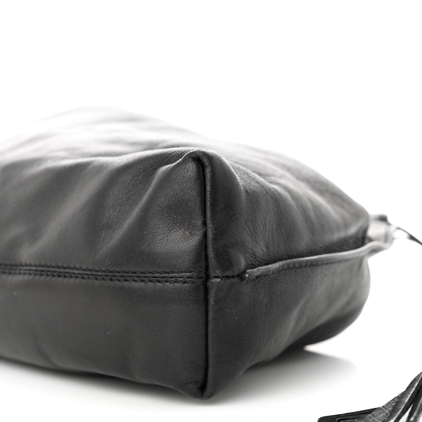 Lambskin Tassel Pouch Black