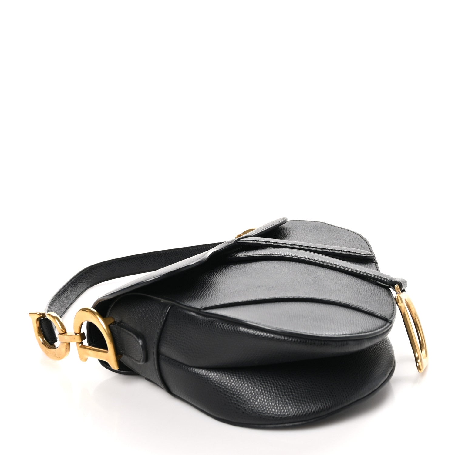 Christian Dior Grained Calfskin Saddle Bag Black 4 of 11