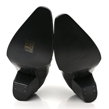 Hermes Calfskin Womens Vegas Ankle Boot 38 Black 5 of 8