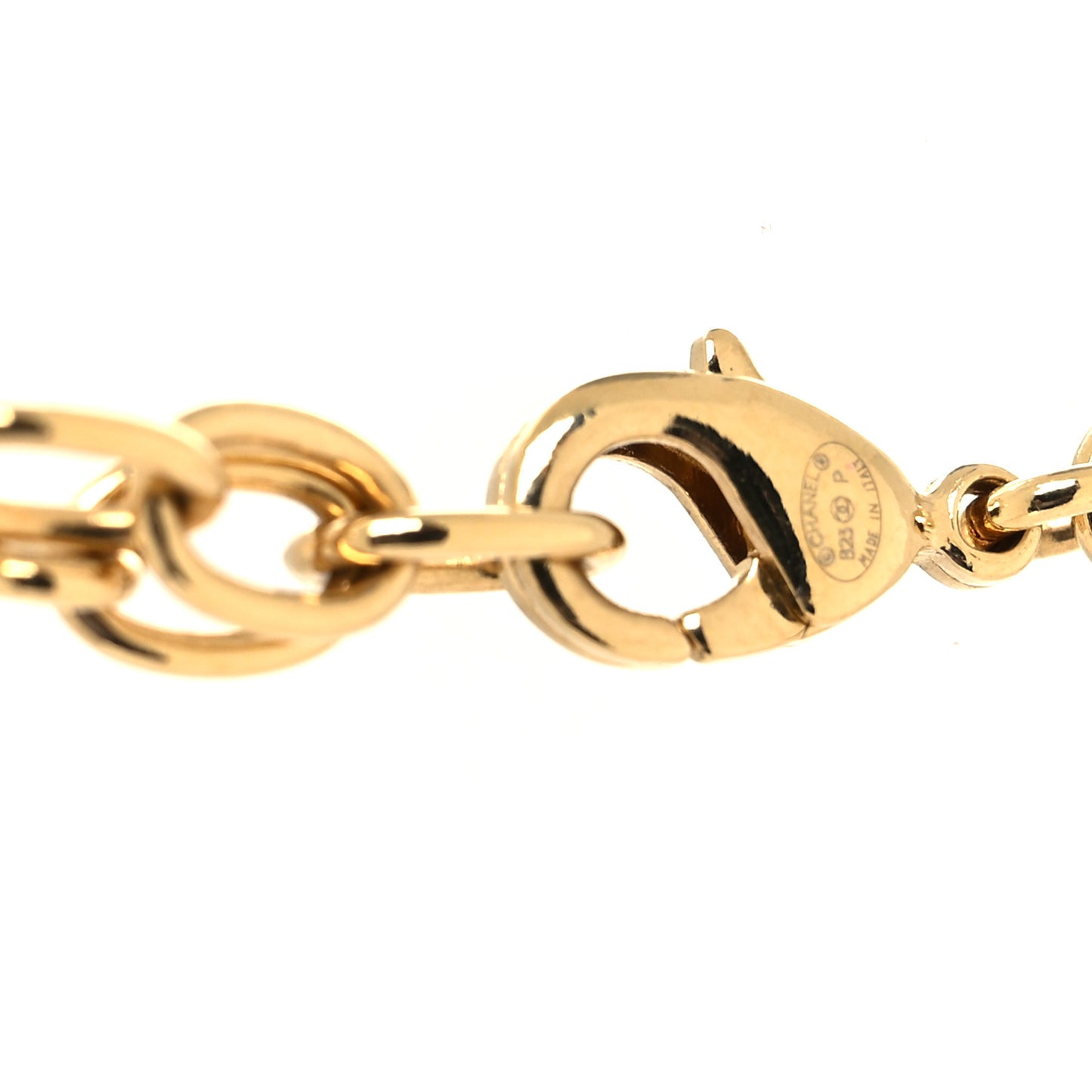 Crystal CC Heart Link Pendant Necklace in Gold